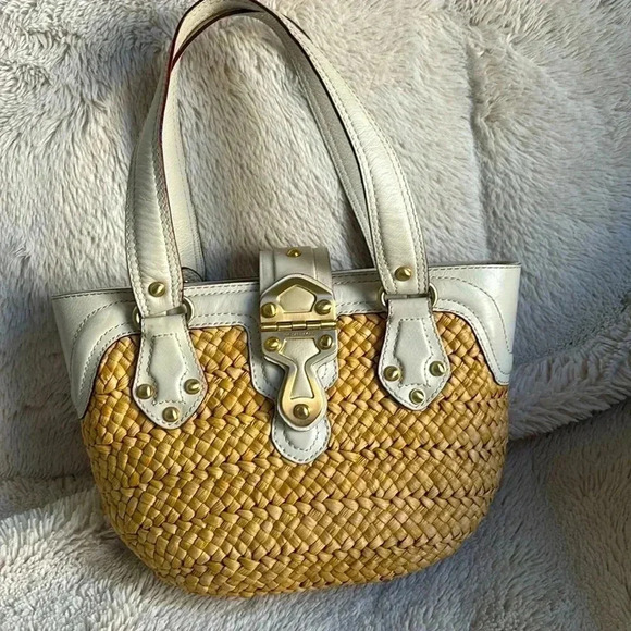 Micheal Kors straw satchel bag - Picture 1 of 10